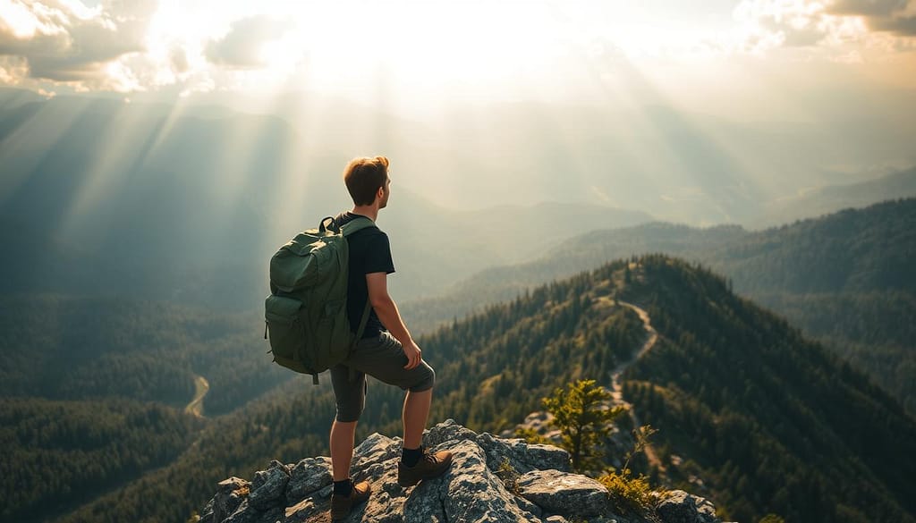 solo traveler enjoying solitude in nature solo traveler enjoying solitude in nature