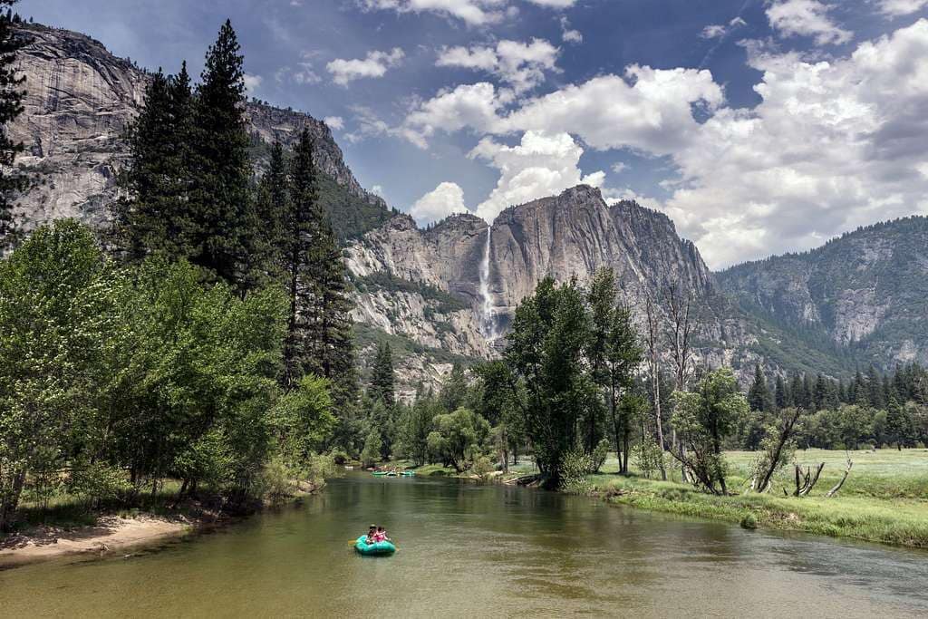 Yosemite trail guide The Merced River Leading Toward Lower Yosemite Fall At Yosemite National Park
